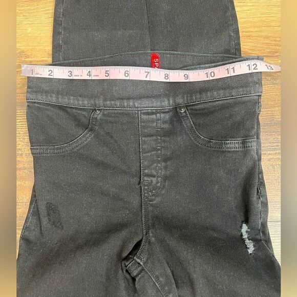 Spanx vintage distressed skinny jeans size xs black pull on edgy rocker punk - Picture 9 of 11